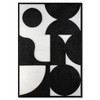 BASNLIFE Sandstone Hand-Painted Minimalist Wall Art, Black and White Abstract