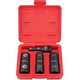 KAIFNT K232 Extra Thin Wall Impact Flip Socket Set, Lug Nut Sockets, 1/2-Inch Drive, 4-Piece
