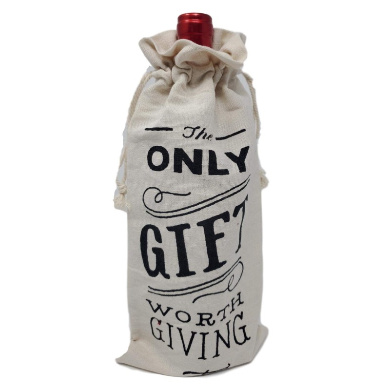 Cotton Canvas Wine Bags"The Only Gift Worth Giving" – Set
