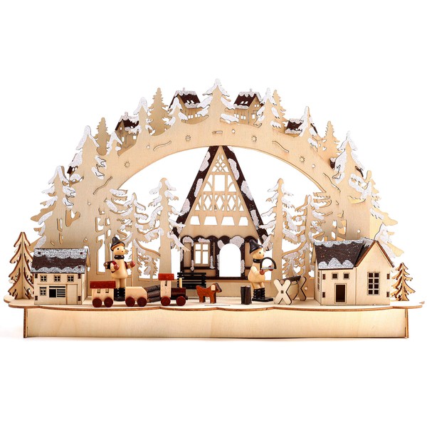 BRUBAKER Christmas LED Light Arch - Winter Landscape - 17.1 x 10.6 x 4 Inches