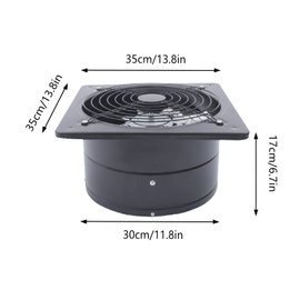 BIXIBIN 125W 110V Duct Fan, 12" 2800r/min Exhaust Ventilation Fan with High Airflow Low Noise, exhaust fan for Basements, Bathrooms, Kitchens