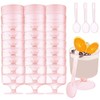 Mistari 50 Pack Clear Plastic Dessert Cups with Spoons, Mini