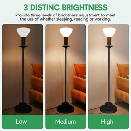 VVH Mogul Base 3-Way LED Light Bulb 10/20/30W,Replacement 3 Way Incandescent Light Bulb 100/200/300 Watt, 3000K Soft White,for Antique Floor Lamp(2-Pack)