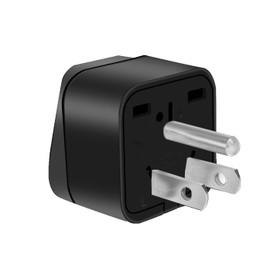 TEWOXIN 2PCS UK/AU to USA Travel Adapter Plug,3-Prong Grounded NEMA 5-15P,10A/250V Power Converter for Laptop,Camera,Charger (Black) (2PCS Black USA NEMA 5-15P Travel Convert Plug)