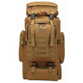 80L Waterproof Camouflage Outdoor Activity Backpacks - Bag Color: Brown