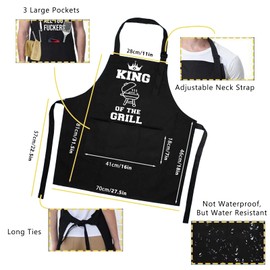 RCYHCY BBQ Apron for Men, BBQ Apron with King of the Grillz, Funny BBQ Apron, Professional BBQ Apron, Cooking Apron for Men, Dad, Husband or Boyfriend for Birthday, multicoloured, One size fits all