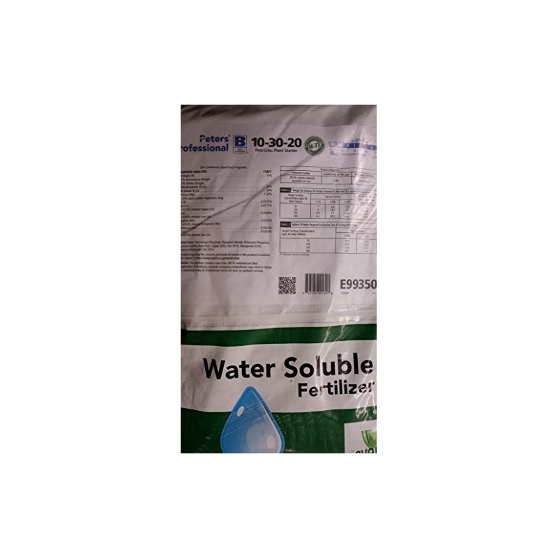 Peter's 10-30-20. 1/2 Pound. Blossom Booster Water Soluble Fertilizer with