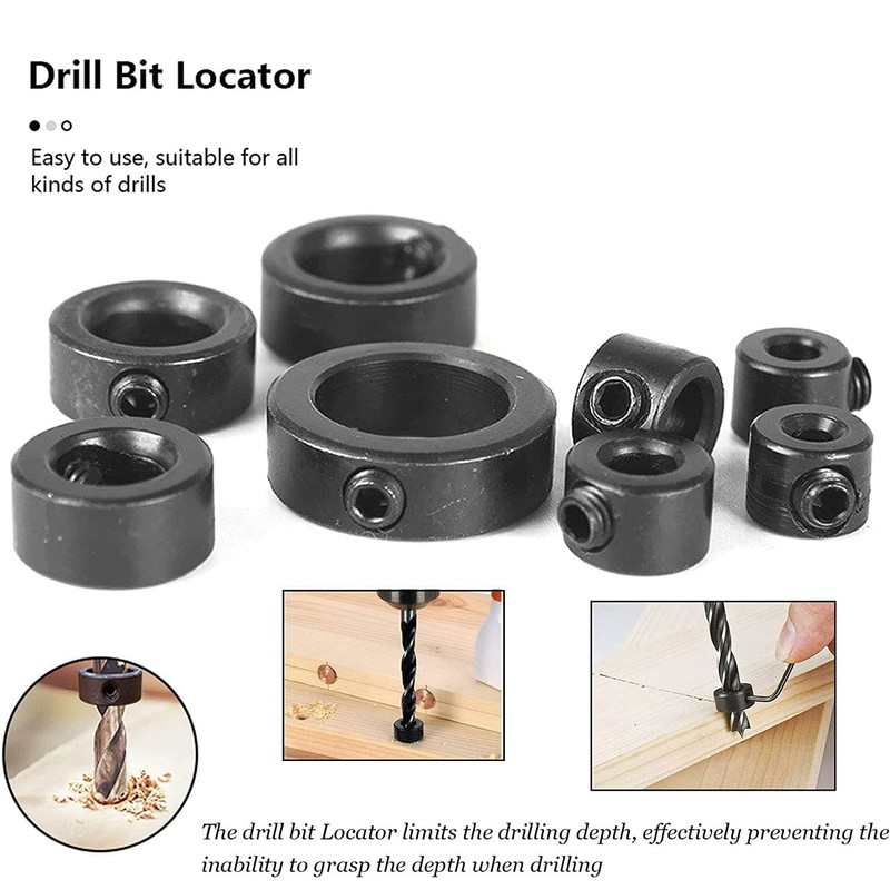 Utoolmart 2Pcs Drill Dowel 8mm Bore Drill Stop, Drill Bit