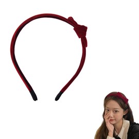 Red Christmas Bow Headband for Kids Girls Red Knotted Bow Headband Hair Band for Girls Women Cosplay Christmas Hair Accessories for Kids Toddler Girls Bowknot Headband Hair Band with Red Bow Hairband