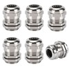 Pack of 6 PG7 Cable Glands, Waterproof Cable Grommet, Nickel-Plated
