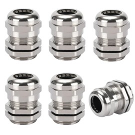 Pack of 6 PG7 Cable Glands, Waterproof Cable Grommet, Nickel-Plated Cable Connector, Cable Guide for 3-6.5 mm Cable Connection (12.5 mm Male Thread)