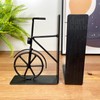 Bicycle Bookends Black Metal Vehicle Cycling Bike Riding Book Shelf