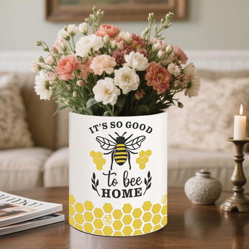 BOXJINCO Bee Kitchen Decor, 6.5inch Ceramic Utensil Holder with Bee