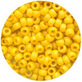 1000Pcs Yellow Pony Beads 6x9mm Bulk Acrylic Kandi Beads for Friendship Bracelets Jewelry Making Hair Braiding DIY Crafts