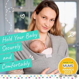 Baby Sling | Baby Wrap Carrier | Newborn to 35 lbs Infant with 3 Carrying Positions | 95% Polyester 5% Spandex - Dark Grey