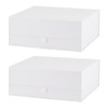 PLINJOY 2 Pcs White Gift Box Large 13.5x11.8x4.7 Inches, White