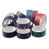 diyhub 12 Rolls Galaxy Purple Washi Tape,Gold Foil Washi Masking
