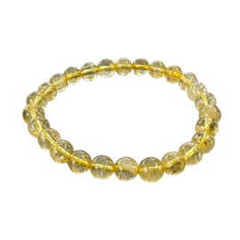 GAF TREASURES Citrine Crystal Bead Bracelet 6-7mm, Genuine Citrine Stretch Gemstone Bracelet, Healing Crystal Bracelet, Gift for Men & Women (1)