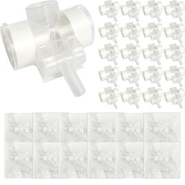 20-Pack HME 1500 T-Shape Tracheostomy Heat and Moisture Exchanger with Rotary O2 Port