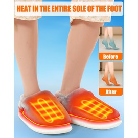 Heated Slippers - Foot Warmer for Men & Women, Electric Heating Slippers, Upgraded 4000mAh Battery Pack
