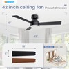 VOLISUN Ceiling Fan with Lights, 42 inch Low Profile Ceiling