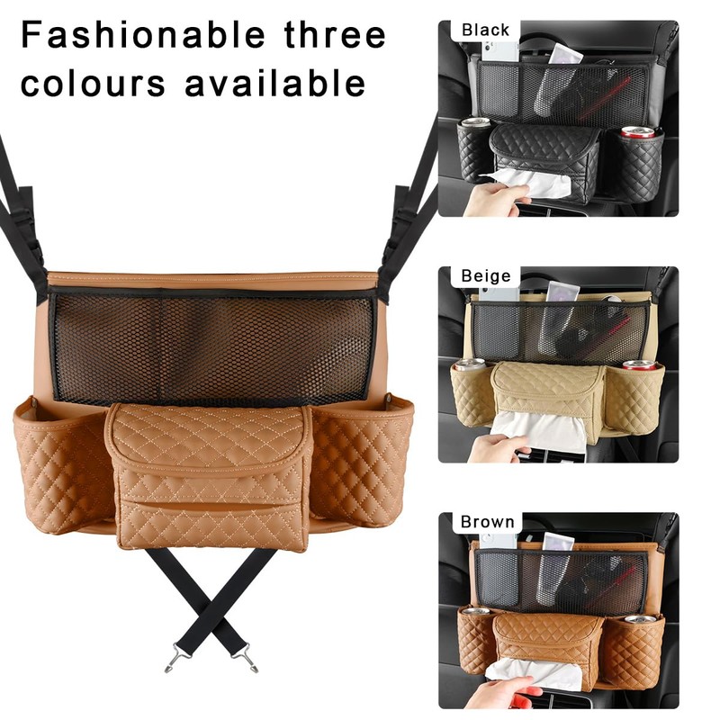 DXNQ Car Purse Holder Between Seats, Luxury Leather Front Seat