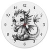 Cute Baby Dragon Wall Clock Cute Resting Dragon Cute Pose