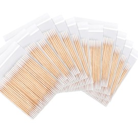 kissxiaoya 1200 Count Microblading Cotton Swab, Double Pointed Tip Swabs, Multipurpose Precision Tipped, Wood Sticks for Make up, Tattoo Permanent Supplies