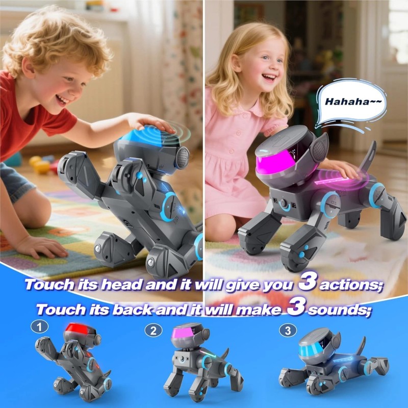 VATOS Remote Control Robot Dog for Kids,Smart Programmable Robotic Dog