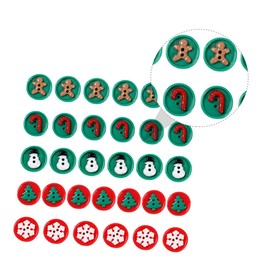 DOITOOL 50Pcs Christmas Resin Buttons DIY Snowman Xmas Tree Snowflake Sewing Accessories for Crafts Knitting Scrapbooking for Holiday Decorations