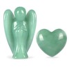Artistone Green Aventurine Guardian Angel Heart Stone Healing Crystal Set