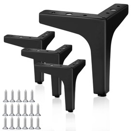 Herbst Pack of 4 Black Furniture Feet, 10 cm, Triangle Furniture Legs, Metal, DIY Replacement for Cabinet Feet, Table Legs, TV Cabinet Feet, Sofa Feet Other Furniture Legs (Black, 4 Pieces - 10 cm)