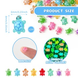 Hanycon 200PCS Mini Turtles Tiny Resin Turtle Miniatures Animals for Home House Grocery Photography Party Decoration
