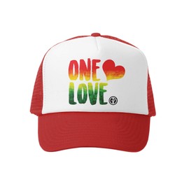 Grom Squad Kids Trucker Hat - Mesh Adjustable Toddler Baseball Hat for Boys & Girls - Baby, Infant, Toddler, School-Age Sizes 2-5 Years, One Love