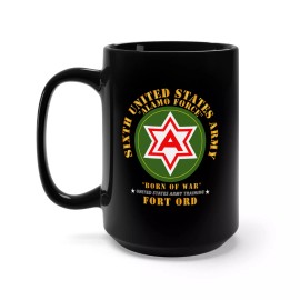 MIP Black Mug 15oz - 6th United States Army - Fort Ord