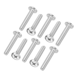 PATIKIL Round Head Phillips Screws, 15 Pack M5-0.8 x 28mm 304 Stainless Steel 18-8 Full Thread, Machine Screw Furniture Screw Connector Bolts