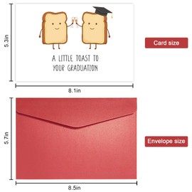Gevinna Funny Food Pun Graduation Card for Him Her, Cute Toast Graduation Card for Daughter Son, Congratulations on Graduating Card, A Little Toast To Your Graduation