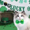 Sucrain 2 Pack St. Patrick's Day Cat Collar with Bow