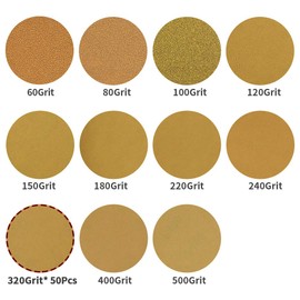 SPEEDWOX 50 Pcs 6 Inches Sanding Discs 320 Grit Dustless Hook and Loop Sandpaper for Random Orbital Sander Yellow Finishing Discs for Automotive Woodworking