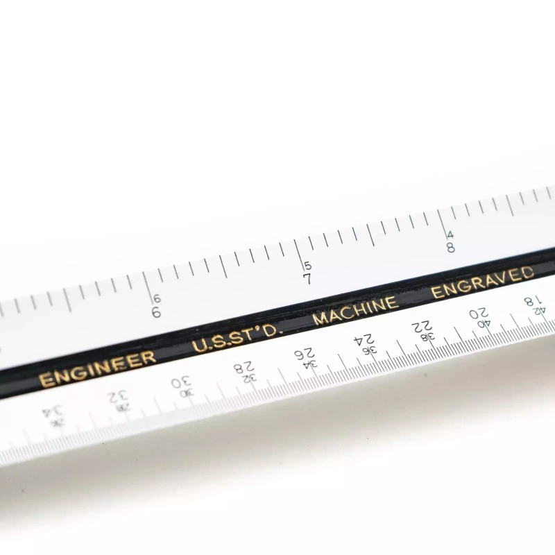 Alvin Rare Alvin 241B Engineer Scale 12in Triangular Drafting Ruler