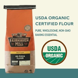 Fairhaven Mill Organic 00 Pizza Flour - USDA Certified Organic and Non-GMO - Perfect for Thin, Supple Pizza Crusts, Rustic Flatbreads, Focaccia & Handmade Pasta - USA Grown & Milled - 5 lbs Bag