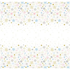 Unique 72413 Baby Shower Little Star Rectangular Plastic Table Cover | 1 Pc, Print, 7 x 4.5 ft