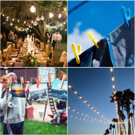 String Lights Suspension Kit 200FT 304 Stainless Steel Wire Rope Black Nylon Coated Cable Heavy Duty Outdoor String Light Hanging Kit for Garden, Patio and Backyard(Quick Installation System)