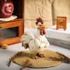 Bicuzat Funny White Rooster Statue, Resin Table Art Sculpture Funny