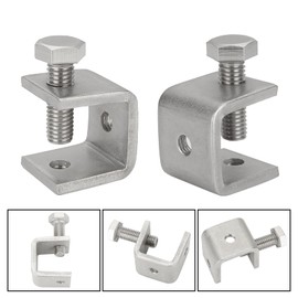 MIVIDE 10PCS Small C Clamps for Woodwork 21MM, Stainless Steel Welding Clamps, Metal Woodworking C-clamps for DIY Woodworking, Welding, Cabinetry