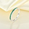 YL Stackable Ring Sterling Silver Created Emerald Eternity Bands for
