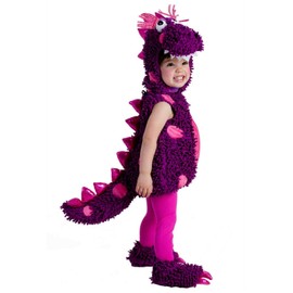 Forever Young Girls Purple Dinosaur Costume Kids Animal Fancy Dress 3 Piece Complete Outfit (4-6 Years)