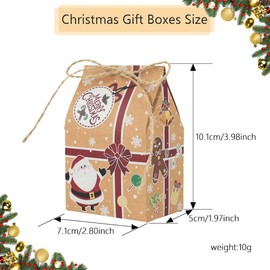 Allbusky 30PCS Christmas Party Gift Boxes, Xmas Party Favour Boxes, House Shape Kraft Paper Candy Boxes, Creative Party Packs for Christmas Xmas Party Decorations