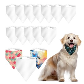 30 PCS Sublimation Blank Dog Bandana,DIY Custom Holiday Dog Scarf, Sublimation pet Triangle bib Handkerchief Large Dog Accessories Tags Blanks Bulk