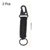 [PATIKIL] Paracord Keychain 2 Pcs Braided Lanyard Key Clip Leather